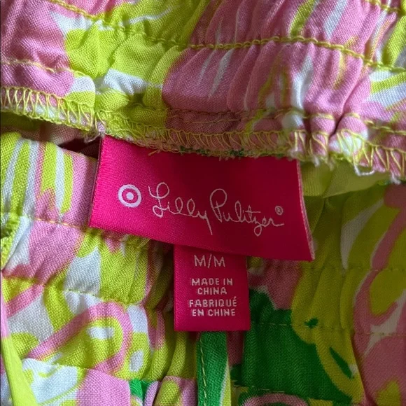 Lilly Pulitzer Pink, Green & Yellow Floral Wide-Leg Pants - Picture 5 of 5
